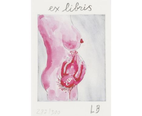 δ Louise Bourgeois (1911-2011)The Reticent Child (ex libris)Lithograph with embossing printed in colours, 2005, initialled an