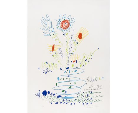 δ Pablo Picasso (1881-1973)Fleurs (for UCLA) (Bloch 1297; Mourlot 351)Lithograph printed in colors, 1961, signed and inscribe