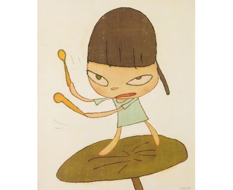 Yoshimoto Nara (b. 1959)Marching On A Butterbur LeafOffset lithograph printed in colours, 2019, the edition was 1,000, on arc