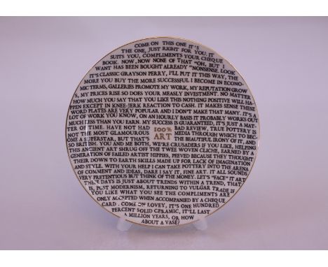 δ Grayson Perry (b.1960)100% ArtThe porcelain plate multiple, 2020, from the edition of an unknown size, published by the Hol