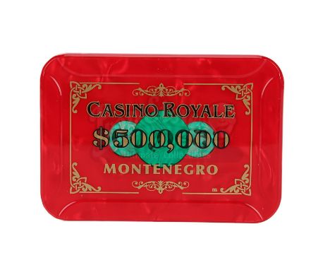 A Casino Royale 500,000-dollar poker chip from Martin Campbell's spy film Casino Royale. James Bond (Daniel Craig), Le Chiffr