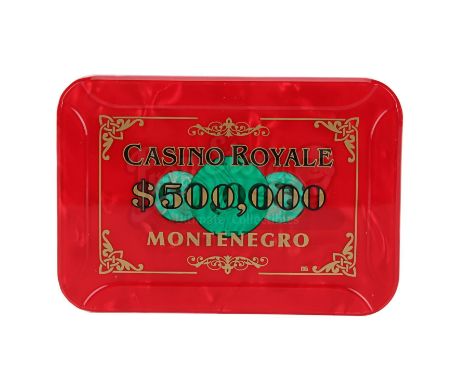 A Casino Royale 500,000-dollar poker chip from Martin Campbell's spy film Casino Royale. James Bond (Daniel Craig), Le Chiffr