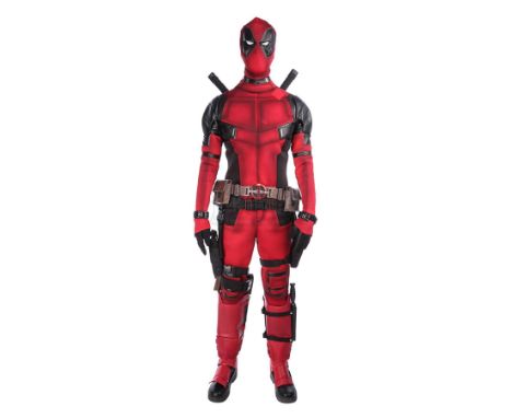 A touring Deadpool costume used in the promotion of Tim Miller's superhero film Deadpool. The costume is comprised of a full-