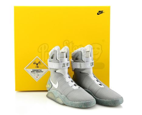 A pair of 2011 Fox Foundation light-up Nike MAGs based on Robert Zemeckis' sci-fi adventure sequel Back to the Future Part II
