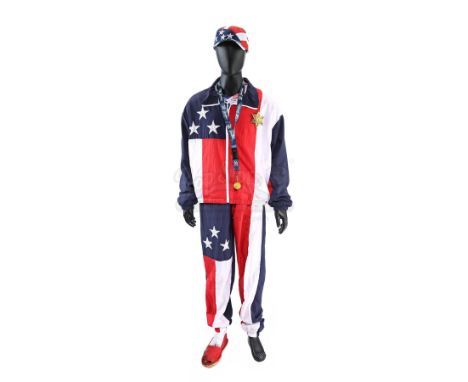 Aladeen's American flag costume from Paramount Pictures' political farce The Dictator. Aladeen and his advisor Nadal were mis