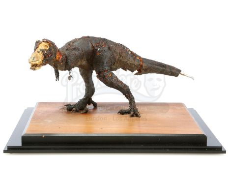 A stop-motion Tyrannosaurus puppet from the production of Phil Tippett's stop-motion short film Prehistoric Beast. A docile m