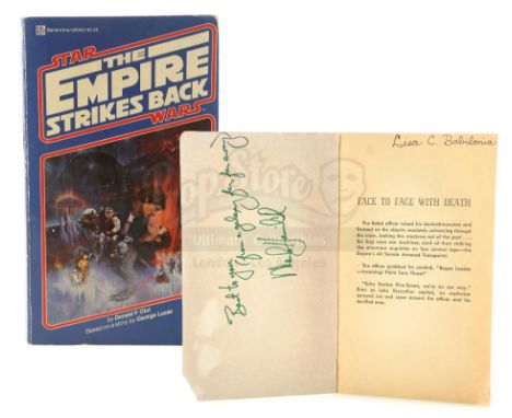 A Mark Hamill-autographed first edition novelization of Irvin Kershner's Star Wars: The Empire Strikes Back. The novelization