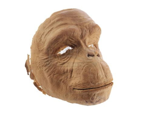 An ape mask appliance from Stanley Kubrick's sci-fi epic 2001: A Space Odyssey. In the iconic "Dawn of Man" sequence, apes di