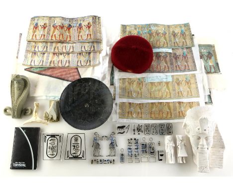 Miniature set pieces and crew ephemera from Stephen Sommers' action horror The Mummy. The lot includes six miniature set piec