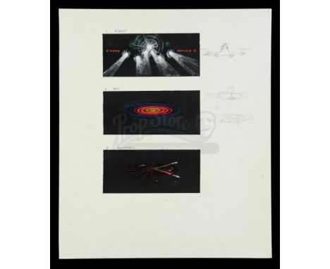 Hand-painted alien ship lighting VFX concept illustrations from the production of Steven Spielberg's sci-fi film Close Encoun