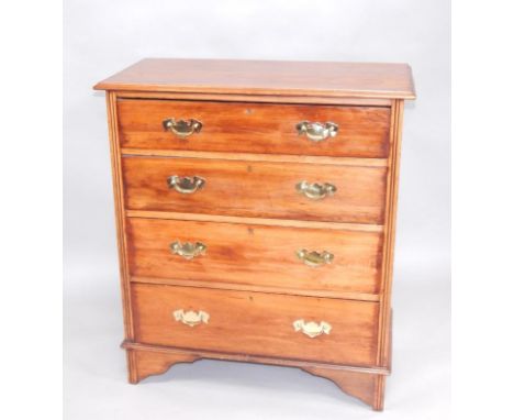 A Georgian style mahogany chest, of four long graduated drawers, raised on bracket feet, 91.5cm x 44.5cm.
