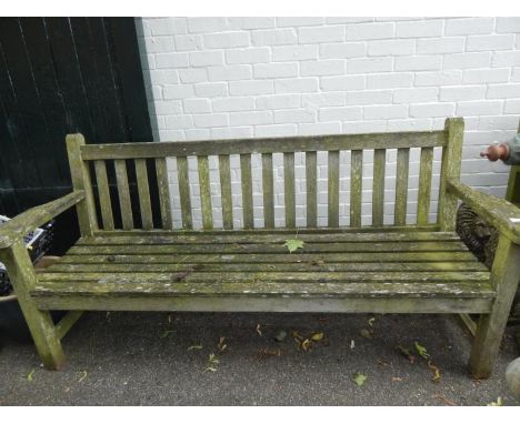A three seater garden bench, 191cm long.