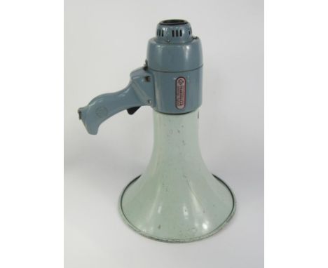A Pye two ton Transhailer megaphone, bears label, 39cm high.