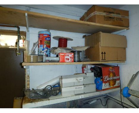 Various tools and components, etc, (3 shelves) and a Torque industrial wiping system. Viewing: Tuesday 12th July 10am to 4pm 