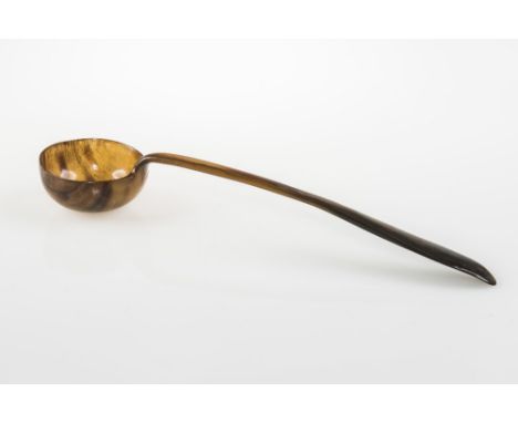 A LATE 18th/EARLY 19th CENTURY SCOTTISH HORN LADLE overall length 42cm 