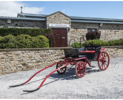 A LATE 19th CENTURY PAINTED PHAETON CARRIAGE, possibly made by Rownson, Drew & Co., with black, red and yellow painted livery