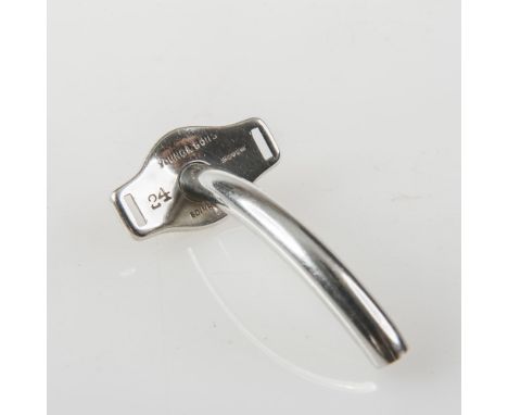 A SILVER TRACHEYTOMY PIPE, stamped Young & Sons.