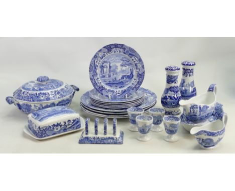 A good collection of Spode Italian dinner ware: Including various size plates, tureen &amp; covers, bowls, toast racks etc. (