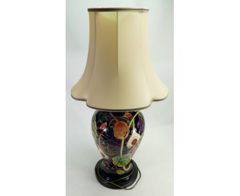 Moorcroft Prestige Queens Choice lamp base: Height 44cm.