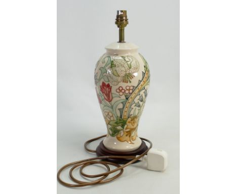 Moorcroft Gold Lily lamp base: Height 28cm.