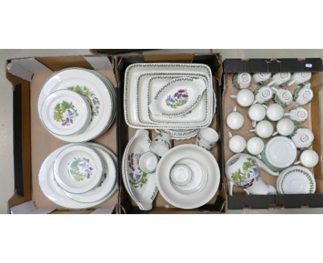 Poole pottery Ferndown tea and dinner ware: Dinner plates, side plates, oven ware, coffee set etc. 76 pieces (3 trays).