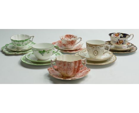 A collection of Shelley Wileman and Co (Foley) trios to include: New York 8414 Rose Medallions &amp; Beading, Court 10066 Flo