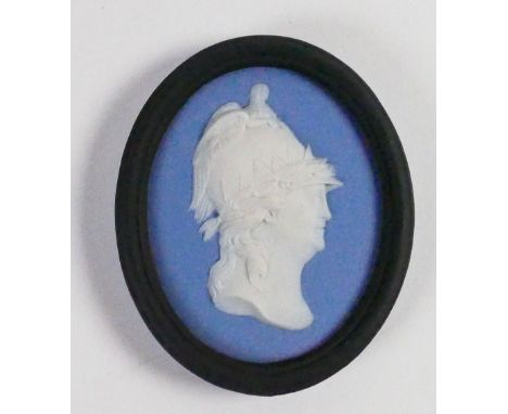 Wedgwood tri colour Jasper portrait medallion of Catherine II The Great: Modelled by Bert Bentley c1920, h7.5cm. 