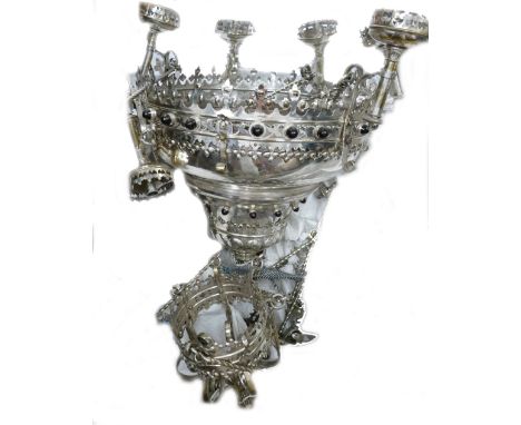 Large Gothic sanctuary lamp: