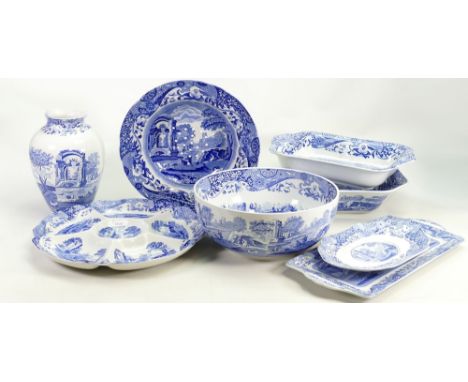 A good collection of Spode Italian ware: Including various large dishes, large fruit bowl etc. (10 items).