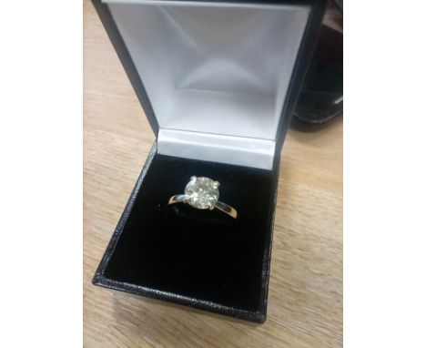 Platinum ladies solitaire Diamond ring in a Tiffany style white setting: 1.92ct diamond, ring size L/M, 5.8g with independent