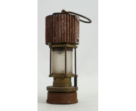 Hailwoods type brass Miners safety lamp: