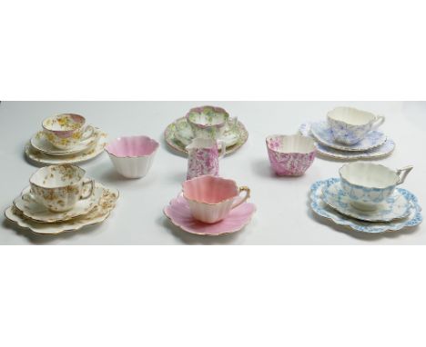 A collection of Shelley Wileman and Co (Foley) trios to include: Fairy 6910 Trailing Flowers, Daisy 10738 Autumn Flowers &amp