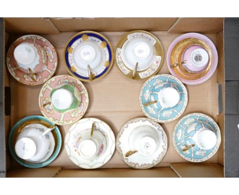 A collection of good quality various cups and saucers to include: Royal Crown Chelsea china, Salisbury china etc. (20)
