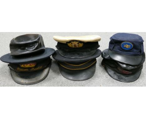 A collection of 1960s and later Railway Station Masters &amp; Engine Drivers Hats &amp; Caps: