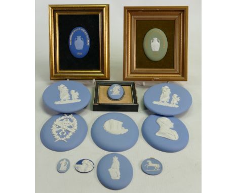 A collection of Wedgwood portrait plaques and roundels: 12 items.