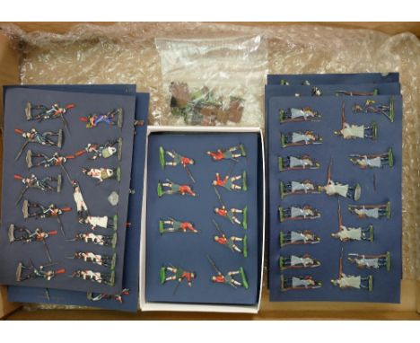 190+ lead flat smaller scale soldiers: On horseback & foot x 190 approx.         