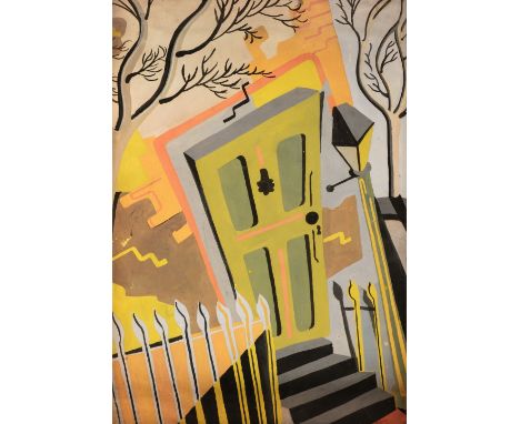 AR  * Minton (John, 1917-1957). Green Door, 1935, gouache on board, signed and dated in pencil, a stylised and colourful inte