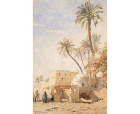 * Dillon (Frank, 1823-1909). Assouan, 15th Jan 1855, watercolour, signed and dated Asouan, 15th Janry. 1855 lower left, mount