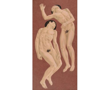 AR  * Plummer (Francis, 1930 - 2019). Sleeping Figures, circa 1970s, egg tempura on board, a highly detailed study of two nud