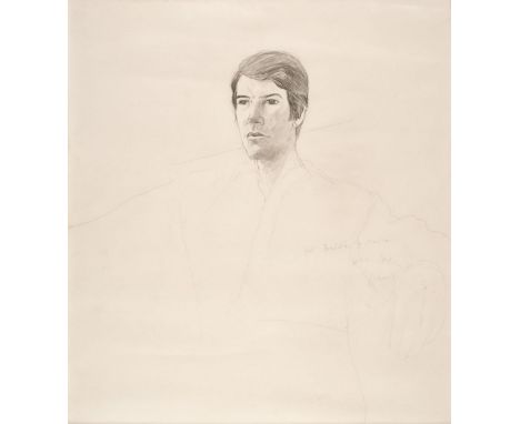 AR  * Hockney (David, 1937-). Portrait of Martyn Thomas, circa 1970s, pencil on thick wove paper, a detailed study of the hea