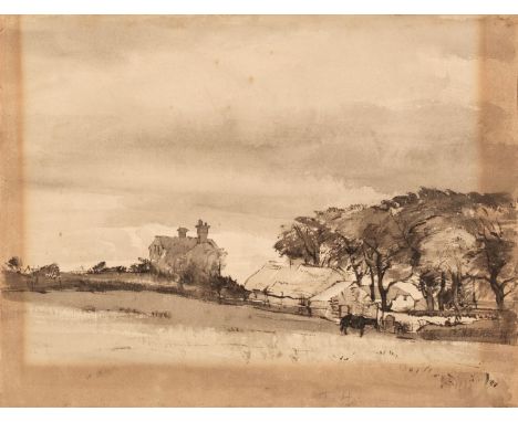 * Hennell (Thomas Barclay, 1903-1945). An Irish Tenement, near Rathcoursey, County Cork, 1927, ink and wash on laid paper, si