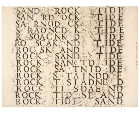 * Houedard (Dom Sylvester 1924-1992). Sand, Rock &amp; Tide (Openings, Wall Poem I), circa 1964, handprinted linocut, 'Openin