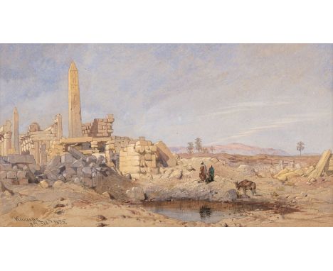 * Dillon (Frank, 1823-1909). Karnak, 5th Feb 1855, watercolour, dated by the artist 'Karnac 5th Febry 1855' lower left, 21.5 