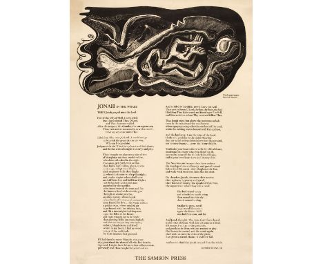 AR  * Hermes (Gertrude, Jonah in the Whale, 1935, woodcut on heavy wove paper, published in June 1935 by the Samson Press, Wa