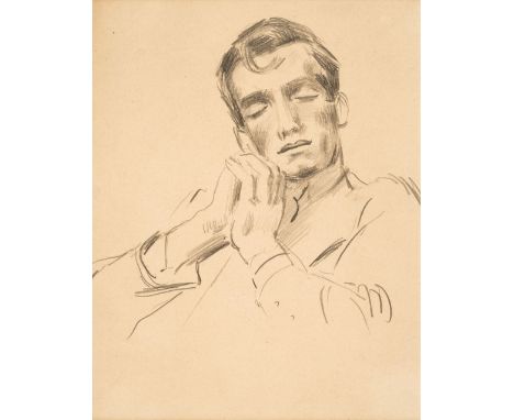 AR  * Vaughan (Keith, 1912-1977). Figures, circa 1940, graphite on paper, depicting a darkly outlined male nude figure in the