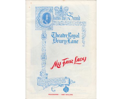 Julie Andrews and Stanley Holloway signed vintage My Fair Lady Theatre Royal Drury Lane programme signature on photos inside.