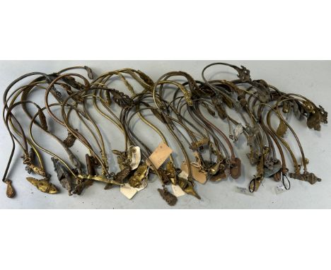 ARCHITECTURAL SALVAGE: A COLLECTION FRENCH ROCOCCO CURTAIN TIE BACKS, Longest 40cm 