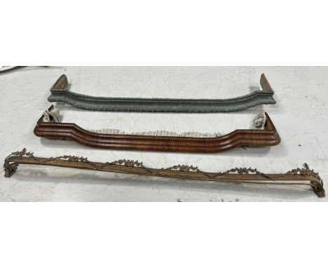 ARCHITECTURAL SALVAGE: THREE ANTIQUE FRENCH CURTAIN PELMETS, Longest 195cm L 