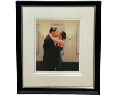 JACK VETTRIANO (B.1951): A PRINT TITLED 'BETRAYAL - FIRST KISS', Signed by the artist in pencil, limited edition 67/100. 42cm