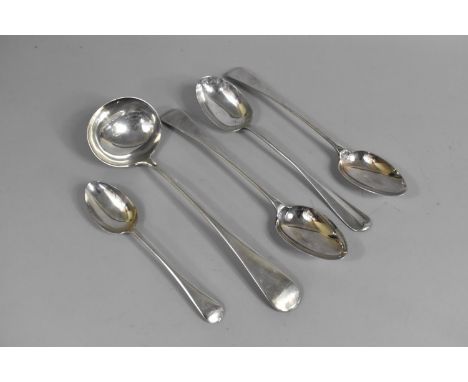 A Collection of Silver Plated Spoons and a Ladle to Include Pair of Long Handled Servers by Walker &amp; Hall, Long Handled S